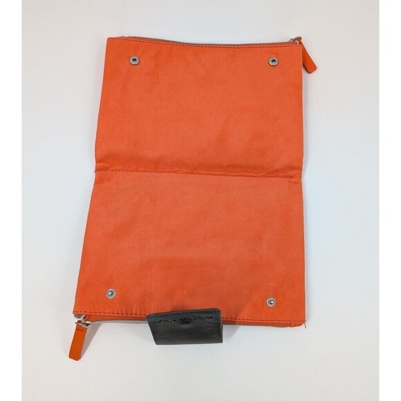 AIRFRANCE Travel Organizer Clutch Orange Vegan Suede Wallet Pouch Wallet - Picture 4 of 10